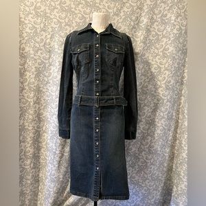 Moda International Vintage  Denim Midi Dress with Belt
